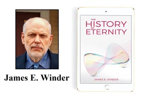 The History of Eternity on tablet with author photo