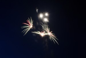 Security guards protect property from fireworks damage.