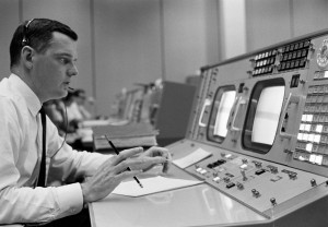 Flight Director Glynn Lunney at Mission Control console