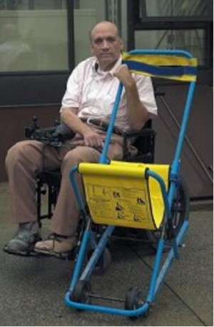 John Abruso with his Evacuation Chair