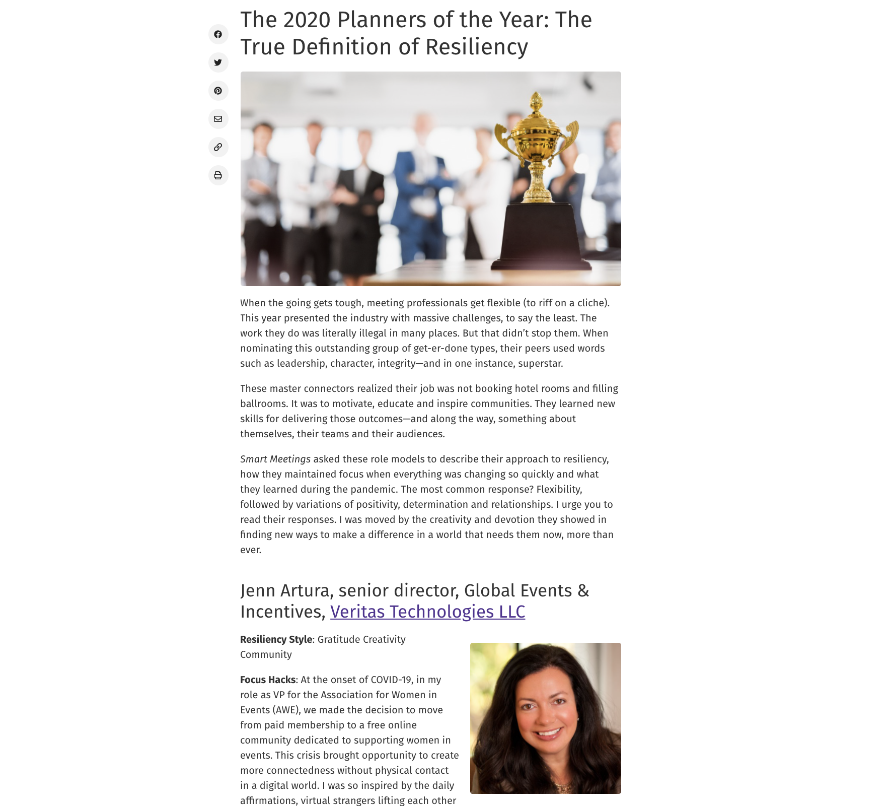 See the 2020 Planners of the Year at smartmeetingscom See the 2020 Planners of the Year at smartmeetingscom