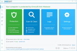 Emsisoft Anti-Malware Redesigned Interface