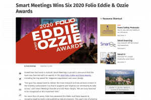 Smart Meetings Wins Six 2020 Folio Eddie & Ozzie Awards