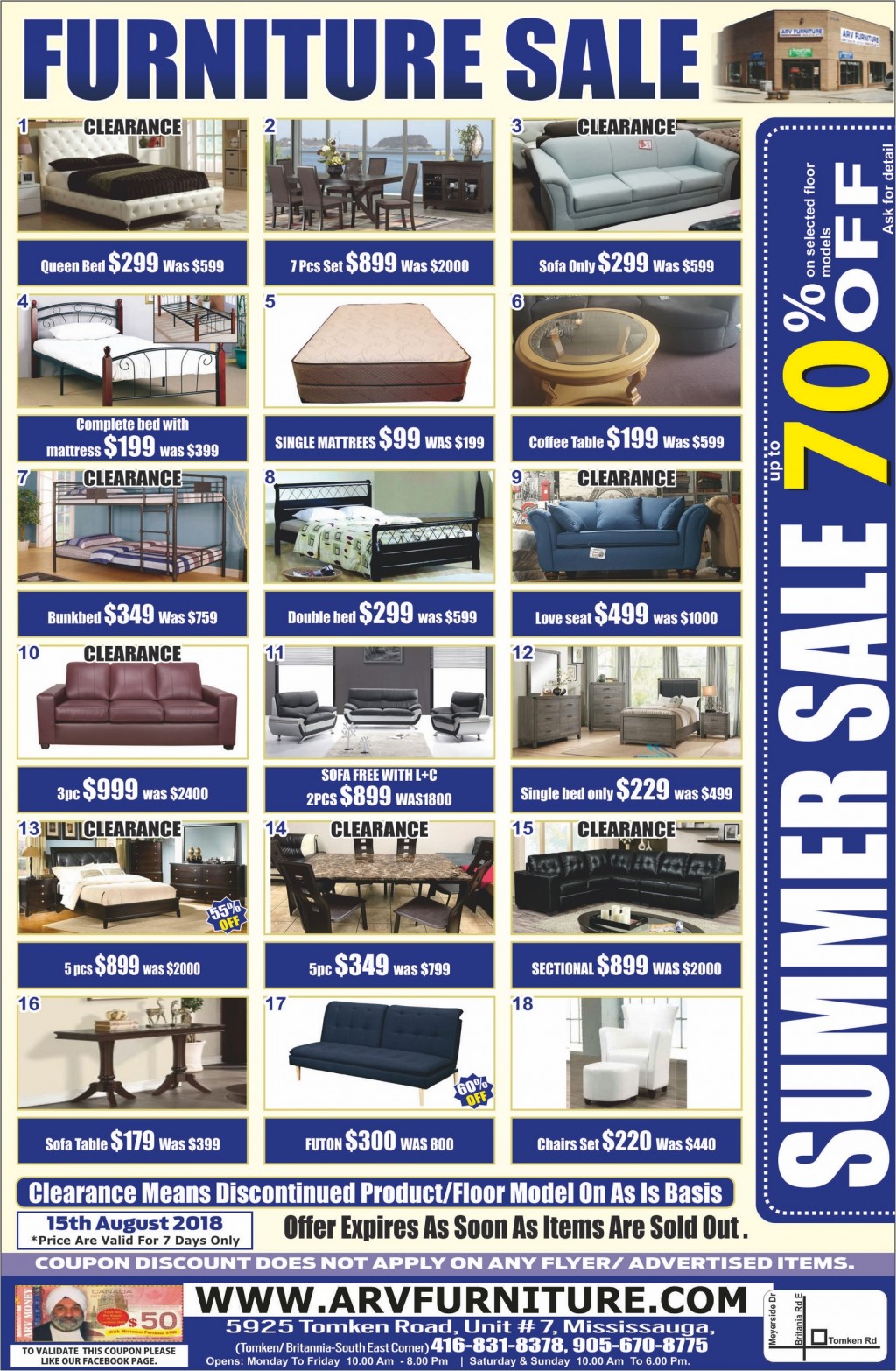 End of Season Sale Huge Discounts on Furniture! at ARV Furniture