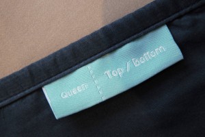 Clear labels on bed sheets and bedding