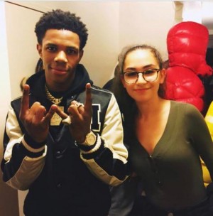 Francesca Pinto with A-Boogie Wit Da Hoodie on set