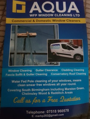 Aqua Window Cleaning Limited Are Striving To Deliver A Reliable, Professional Window Cleaning Service 
