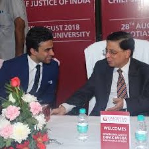 Dhruv Galgotia with Sitting Chief Justice of India Dipak Misra
