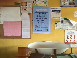 Posters in clinics that have CCTs for Immunizations program