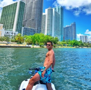 Riccardo de Bernardinis on a jet-ski in Miami