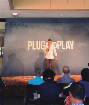 Riccardo de Bernardinis pitching at Plug N Play Tech Center - Silicon Valley