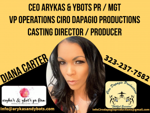 Meet Nominated FORBES Top Next 1000 : Diana Carter CEO of Arykas & Ybots PR in North Hollywood 