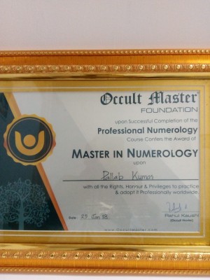 Master Numerologist Certificate