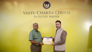 Receiving award as Vastu Guru