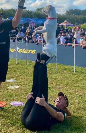 Opal wows the crowd with some dog tricks!
