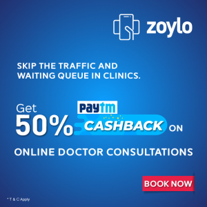 Consult a doctor online on Zoylo and get 50% Paytm Cashback on consultation fee!