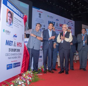 From Left to Right  a)Nitin Gadkari,Minister for Road Transport & Highways, Shipping  b)Sajjan Jindal of JSW   c) Shailendra Roy of L& T  d) Dr. Ashok Tiwari General Secretary (MET)