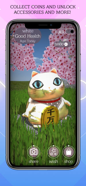 Predict your fortune with cute virtual Japanese cat by AR Maneki Neko