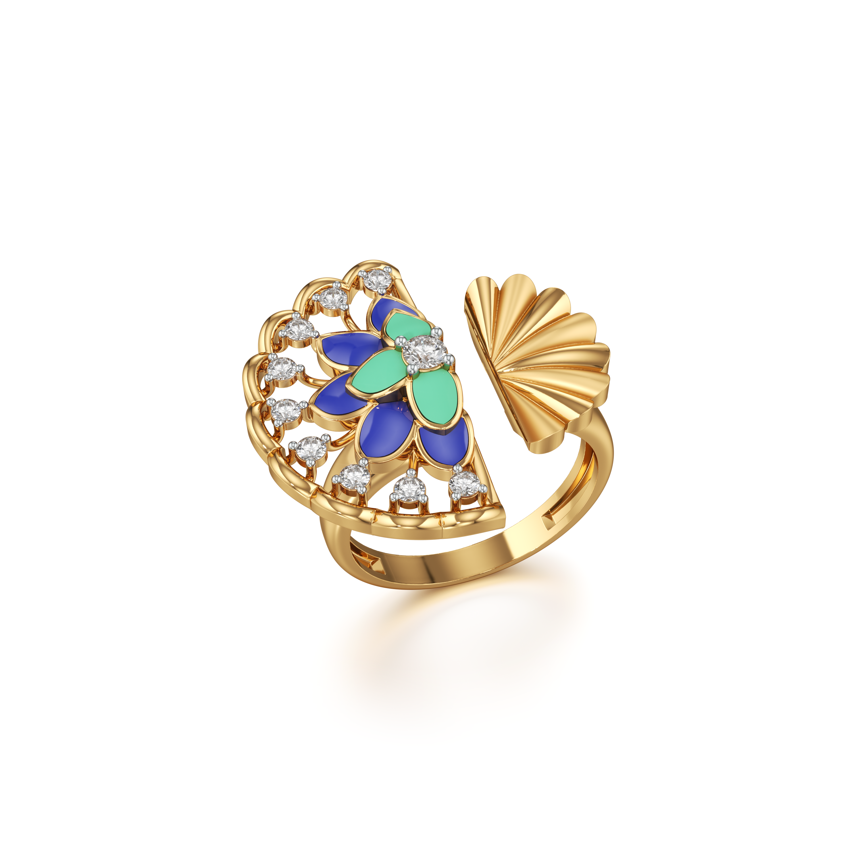 Pure Gold Florid Open End Ring Pure Gold Florid Open End Ring
