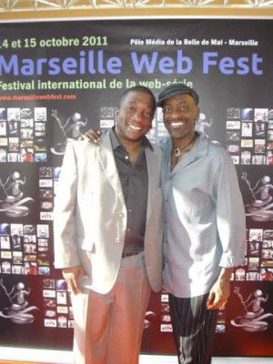 Michael Ajakwe Jr and Charles Reese at the first Marseille Web Fest circa 2011. Photo Courtesy of the Artist.