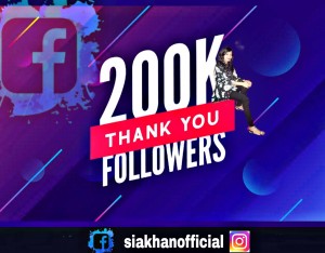 Sia khan 200k followers on facebook