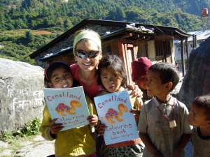Gulf for Good Chairwoman, Anne Edmondson, in Nepal