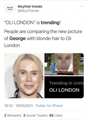 Oli London trends on Twitter