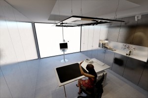 Backend person becoming a hologram