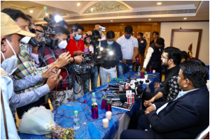 Manmohan Joshi - MJ Sir addressing press conference during official launch of his book