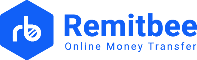 Remitbee Online Money transfer Logo Blue Transparent