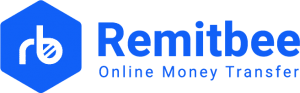Remitbee Online Money transfer Logo Blue Transparent