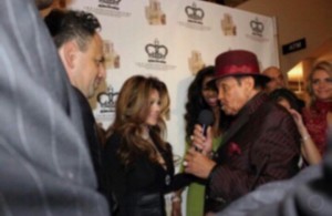 The Launch Party for The Jackson Family Collection, the event was held in Las Vegas. Franck Rouas (left), Latoya Jackson(middle), Joeseph W. Jackson (right)