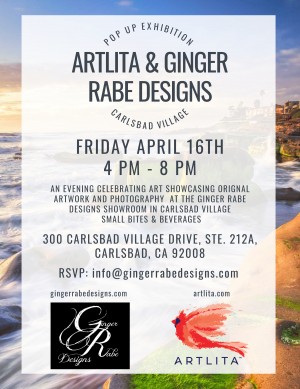 Ginger Rabe Designs, a Leading Interior Design Firm in Carlsbad CA, Announces Partnership with Artlita Art Gallery