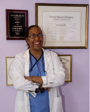 Norma E. Fox, BSc, DDS, OM, PA, a General Dentist; owner and CEO of Gentle Dental-care Relaxation Dental Spa/Clinique!