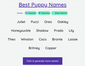 The Free Name Tool Generates 15 Names at a Time