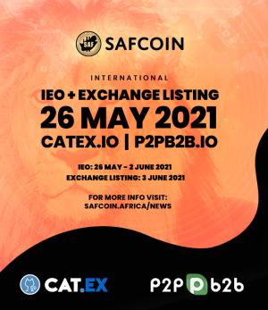 listing announcement safcoin catex and p2pb2b
