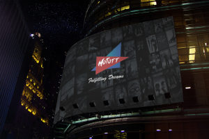 billboard mockup featuring the city at night 2873 el1