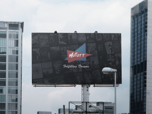 billboard mockup in a cityscape a11291