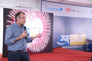 Mr. Surendra Rosha enlightning the participants with the scope of CSR of HSBC