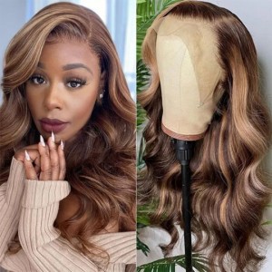 Body Wave Honey Blonde Highlight Wig