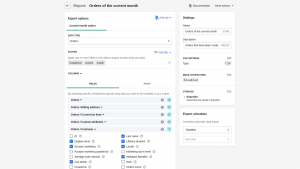 Customize Shopify store reports with various fields and filters