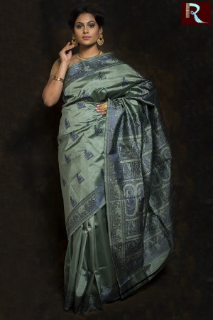 Steel Grey Baluchari Silk Saree