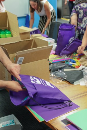 Packing Developmental FX Therapy Kits at the Meritech Office