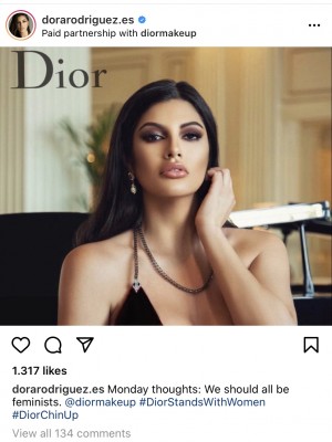 Dora Rodriguez Paid Partnership Post with Dior Makeup