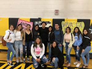 Andy Vargas with Students of Watsonville High 