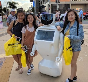 Robot helping shoppers on the Gold Coast