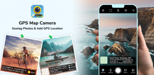 GPS Map Camera Geotag Photos Add GPS Location feature Graphic
