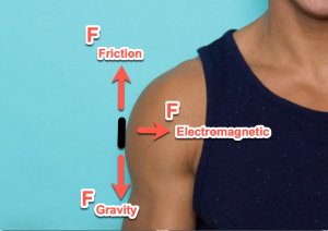 Demonstration of the forces involved with the magnet attachment to the skin