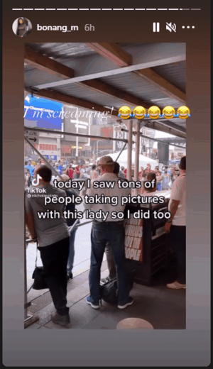 bonang matheba reacts to video on Instagram story