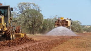 Road building with dust suppressant and soil stabiliser Guardian Roadbinder from RST